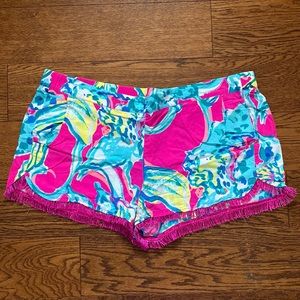 Lilly Pulitzer pull on fringe shorts